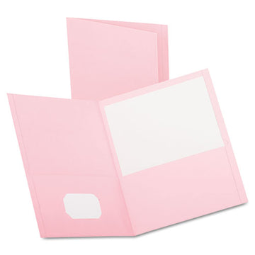 Oxford™ Twin-pocket Folder, Embossed Leather Grain Paper, 0.5" Capacity, 11 X 8.5, Pink, 25-box freeshipping - TVN Wholesale